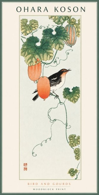 Ohara Koson Bird and Gourds No2 - Plakat