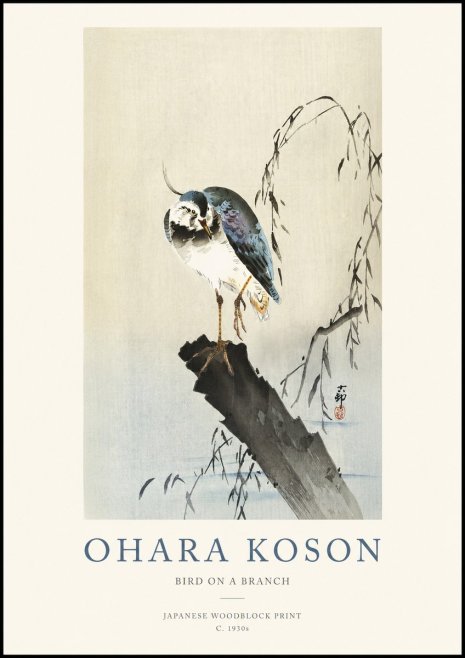 Ohara Koson Bird on a Branch III No1 - Plakat