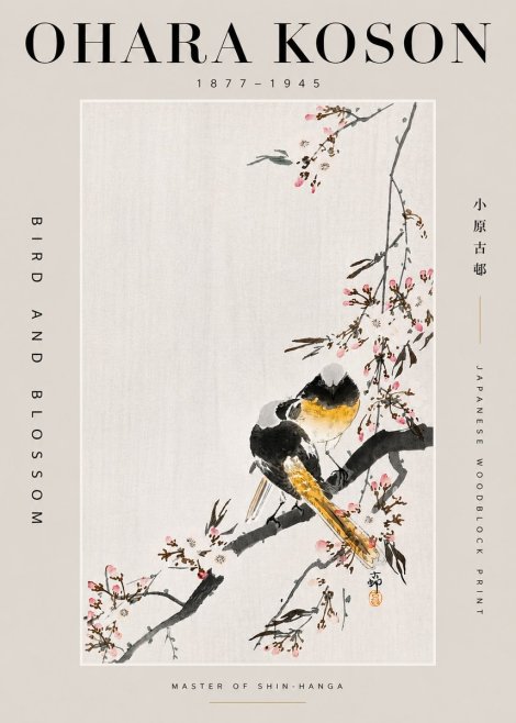 Ohara Koson Bird and Blossom No5 - Plakat