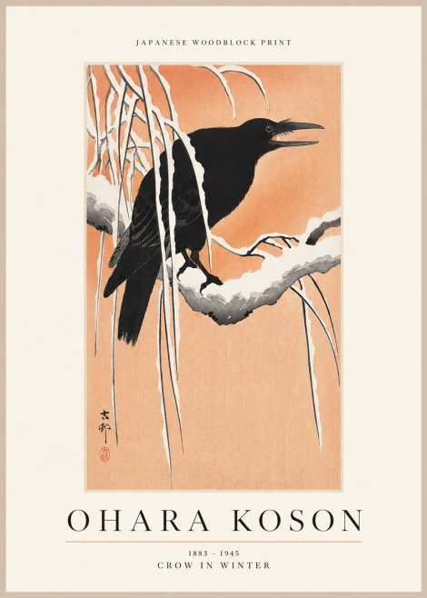Ohara Koson Crow in Winter II No1 - Plakat