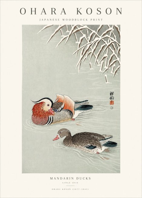 Ohara Koson Mandarin Ducks No1 - Plakat