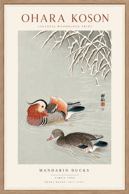 Ohara Koson Mandarin Ducks No6 - Plakat