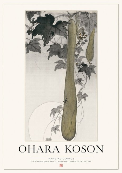 Ohara Koson Hanging Gourds No1 - Plakat