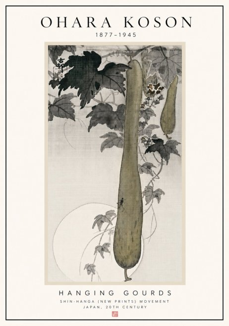 Ohara Koson Hanging Gourds No5 - Plakat