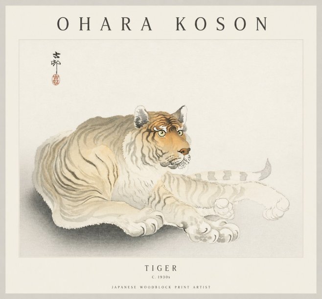 Ohara Koson Tiger No1 - Plakat