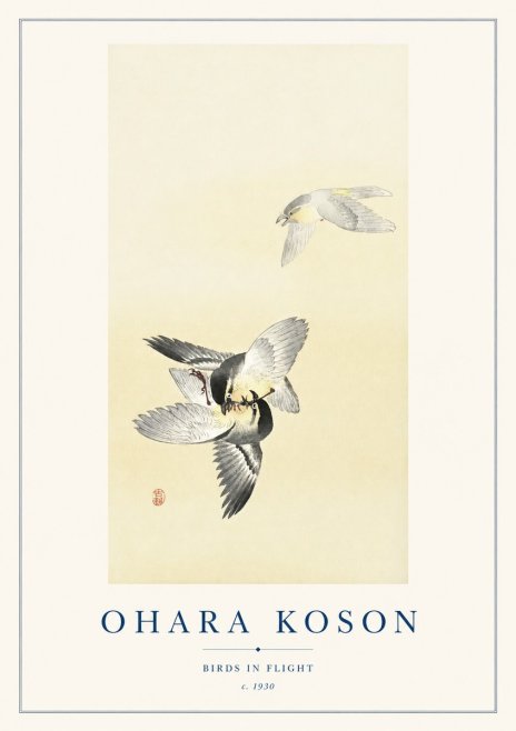 Ohara Koson Birds in Flight No1 - Plakat