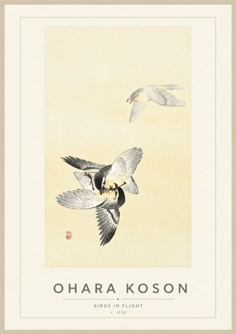 Ohara Koson Birds in Flight No4 - Plakat