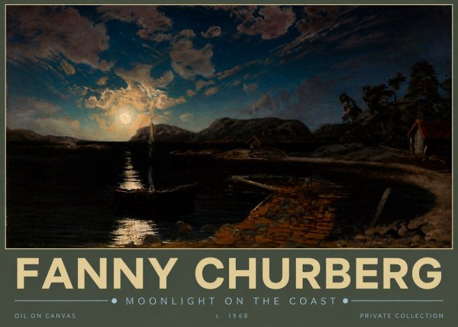 Fanny Churberg Moonlight on the Coast No5 - Plakat