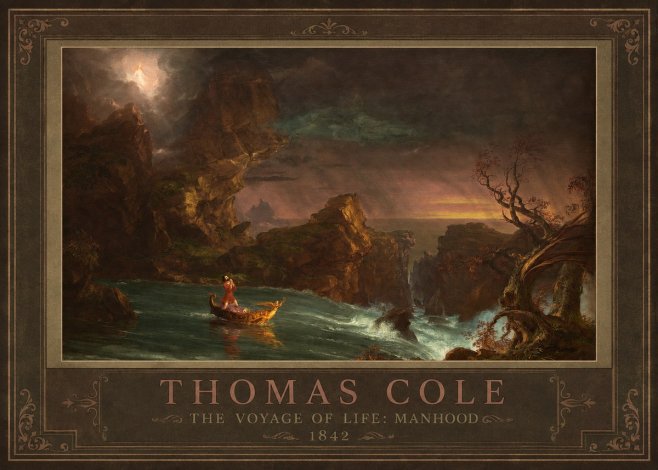 Thomas Cole The Voyage of Life: Manhood I No1 - Plakat