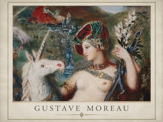 Gustave Moreau The Unicorns I No1 - Plakat