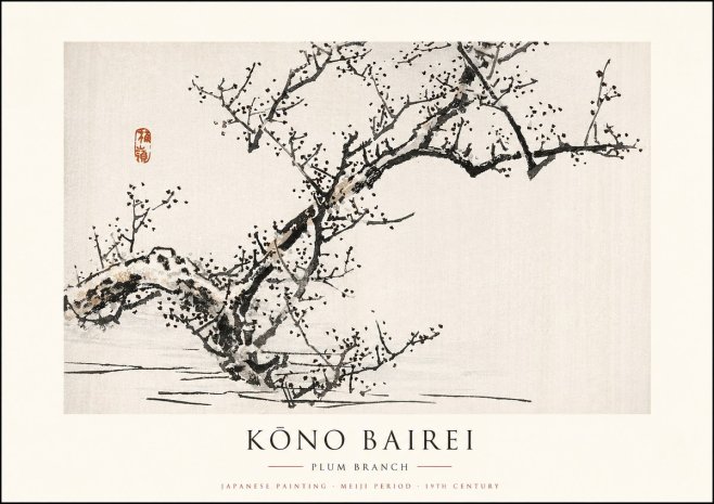 Kōno Bairei Plum Branch No1 - Plakat