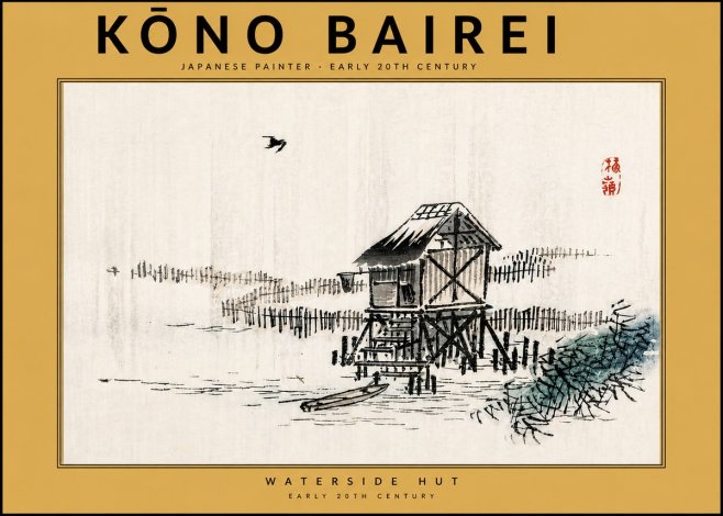 Kōno Bairei Waterside Hut No5 - Plakat