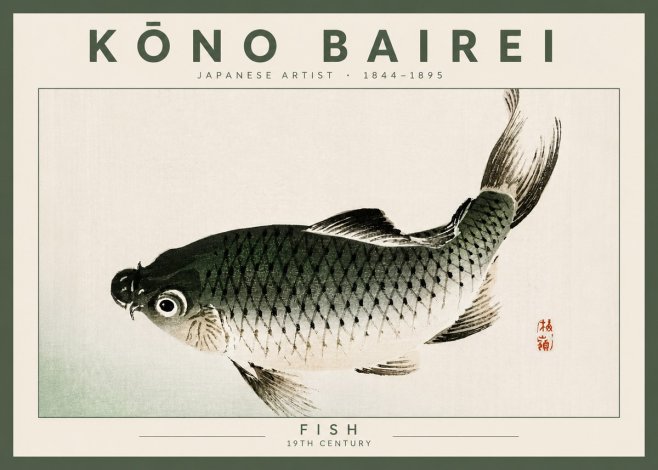 Kōno Bairei Fish I No4 - Plakat