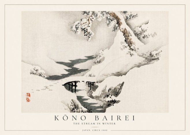 Kōno Bairei The Stream in Winter No3 - Plakat