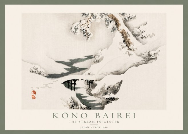 Kōno Bairei The Stream in Winter No5 - Plakat