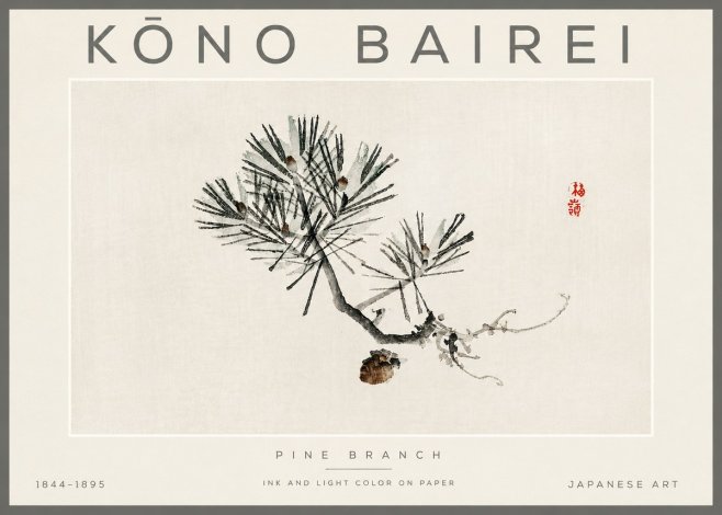 Kōno Bairei Pine Branch No3 - Plakat
