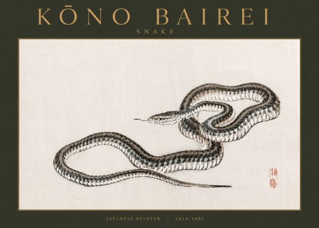 Kōno Bairei Snake No3 - Plakat
