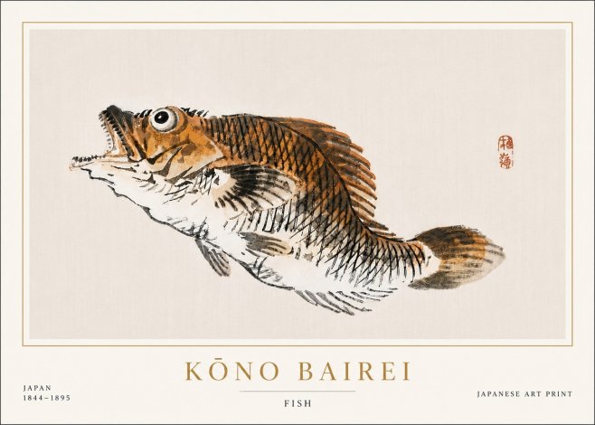 Kōno Bairei Fish II No6 - Plakat