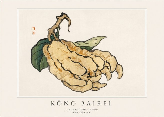 Kōno Bairei Citron (Buddha's Hand) No1 - Plakat