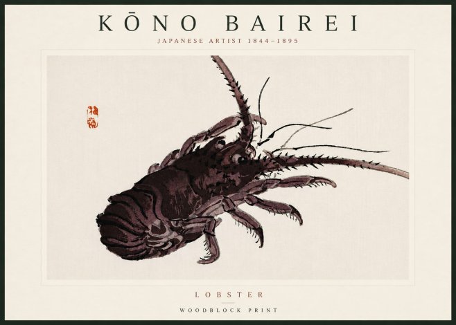 Kōno Bairei Lobster No6 - Plakat