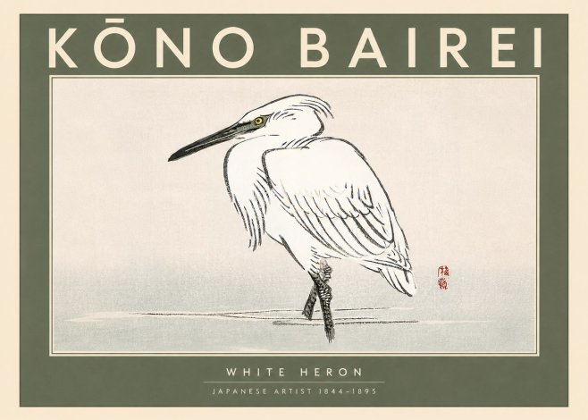 Kōno Bairei White Heron No3 - Plakat
