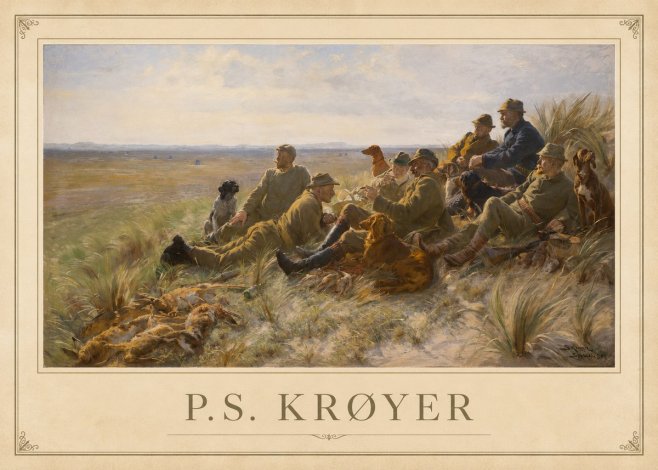 P.S. Krøyer Hare-hunting in the Dunes No1 - Plakat