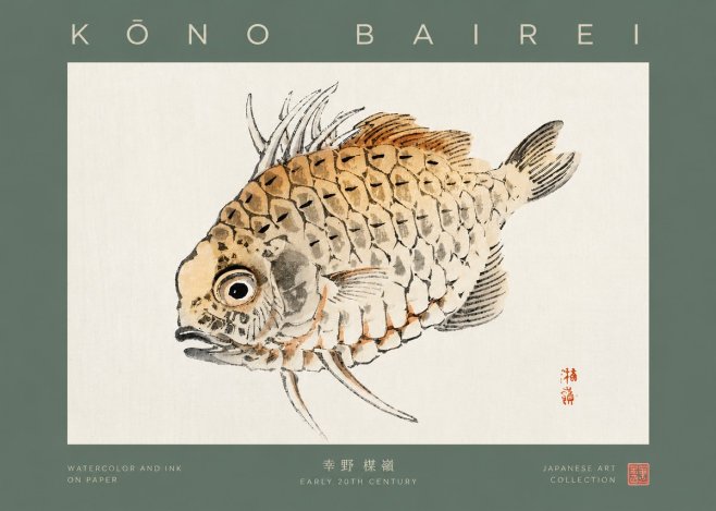 Kōno Bairei Fish III No2 - Plakat