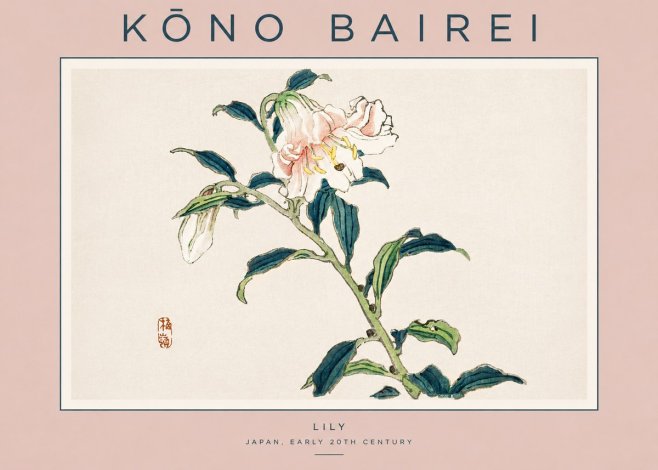 Kōno Bairei Lily No3 - Plakat