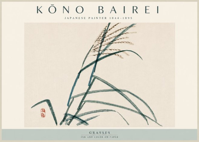 Kōno Bairei Grasses No4 - Plakat