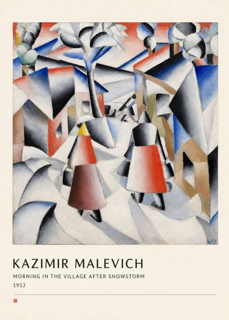 Kazimir Malevich Morning in the Village After Snowstorm No4 - Plakat
