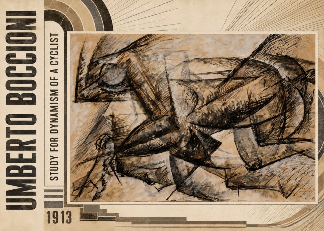 Umberto Boccioni Study for Dynamism of a Cyclist No2 - Plakat