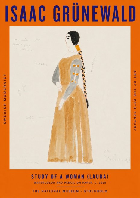 Isaac Grünewald Study of a Woman (Laura) No3 - Plakat
