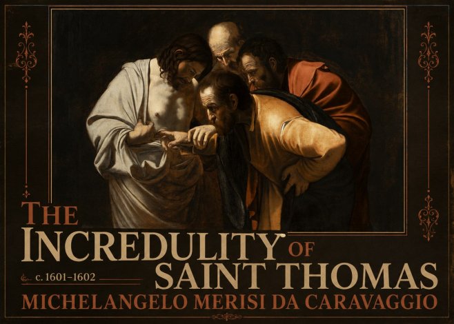 Michelangelo Merisi da Caravaggio The Incredulity of Saint Thomas III No3 - Plakat