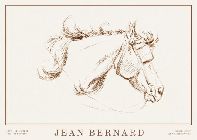 Jean Bernard Study of a Horse I No2 - Plakat