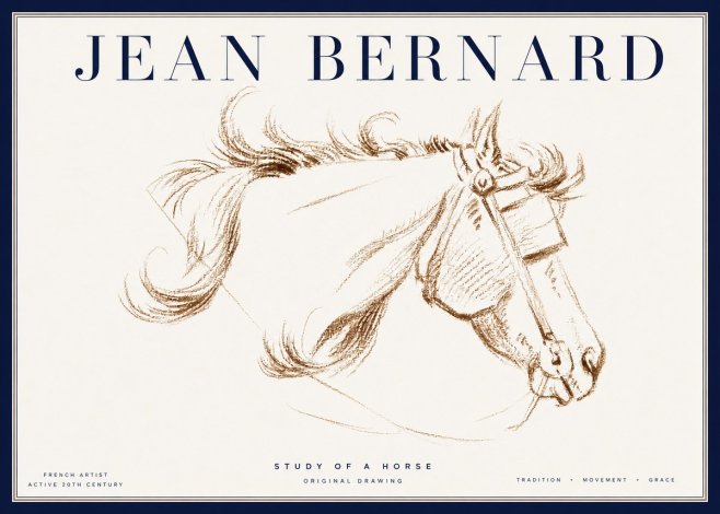 Jean Bernard Study of a Horse I No4 - Plakat