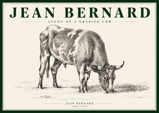 Jean Bernard Grazing Cow I No5 - Plakat