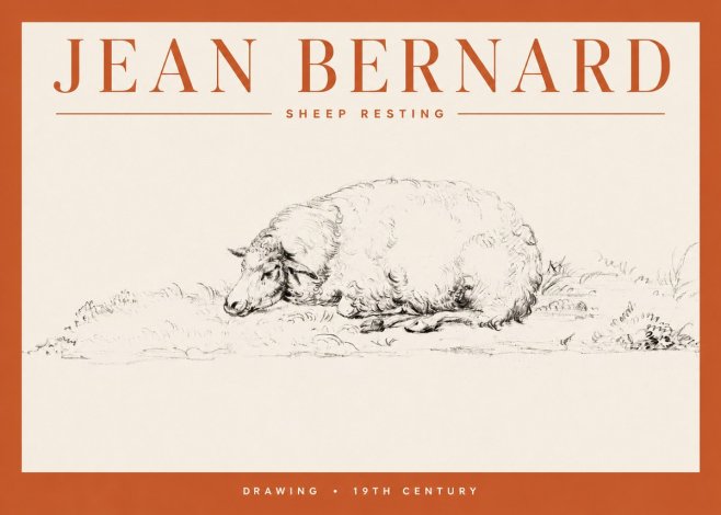 Jean Bernard Sheep Resting on the Ground No4 - Plakat