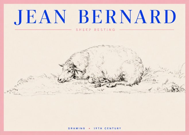Jean Bernard Sheep Resting on the Ground No5 - Plakat