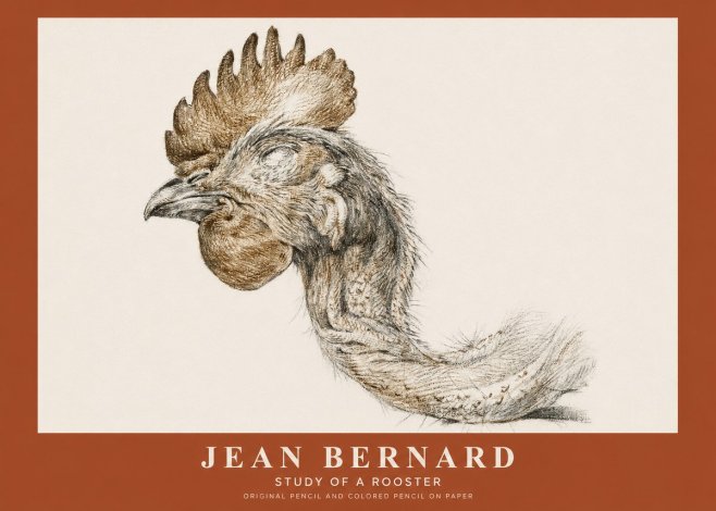 Jean Bernard Study of a Rooster Head No2 - Plakat
