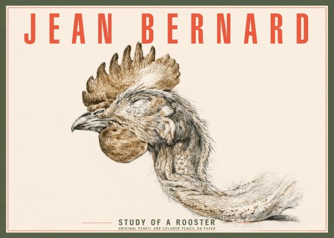 Jean Bernard Study of a Rooster Head No4 - Plakat