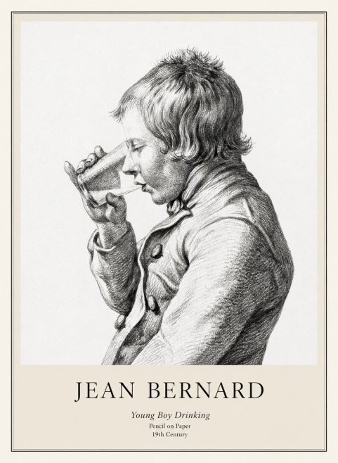 Jean Bernard Young Boy Drinking No1 - Plakat