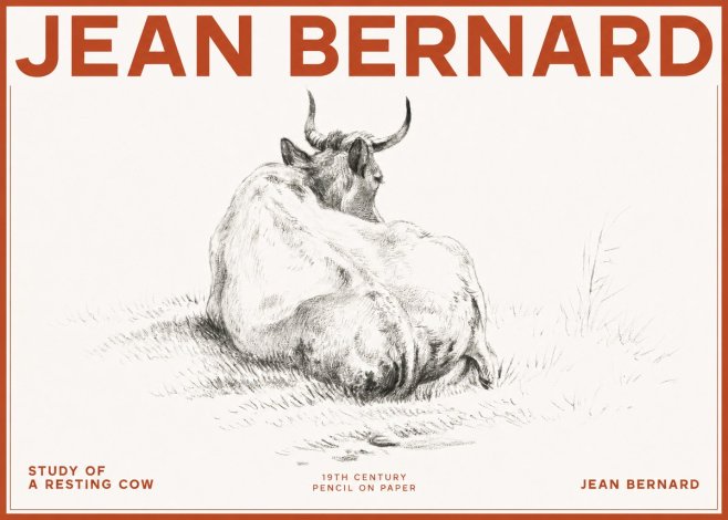 Jean Bernard Study of a Resting Cow I No2 - Plakat