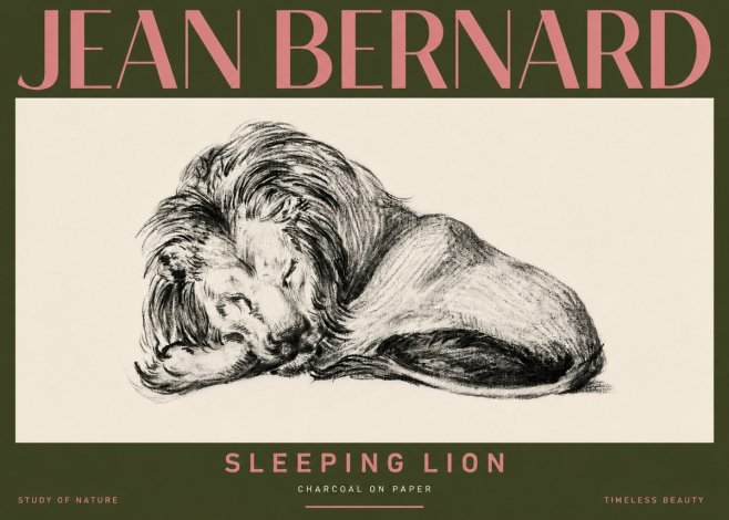 Jean Bernard Sleeping Lion No5 - Plakat