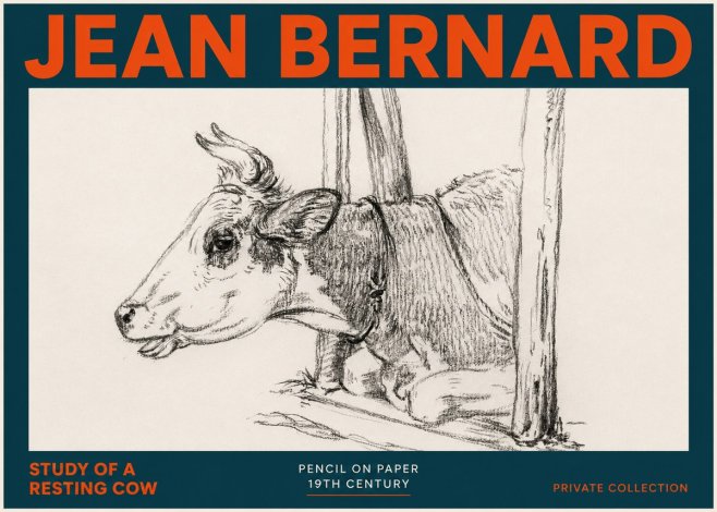 Jean Bernard Study of a Resting Cow II No5 - Plakat