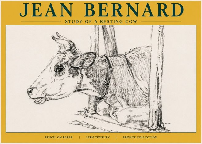 Jean Bernard Study of a Resting Cow II No6 - Plakat