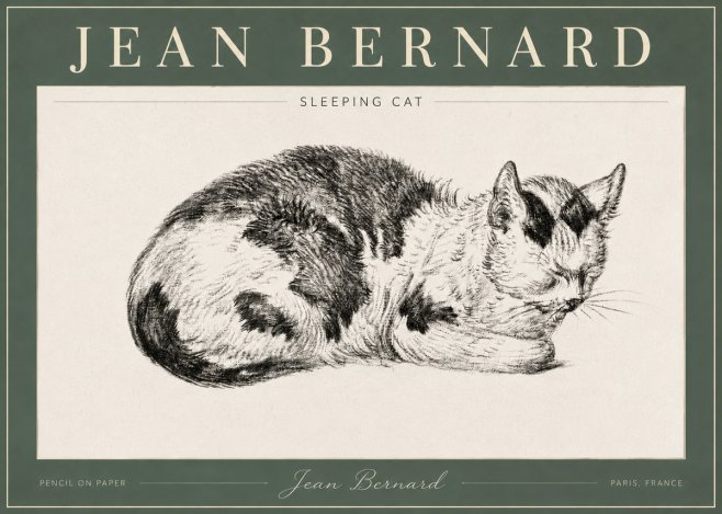 Jean Bernard Sleeping Cat I No4 - Plakat