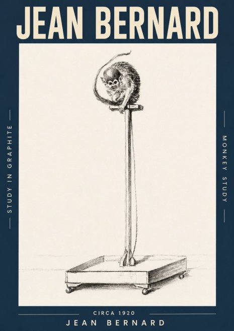 Jean Bernard Monkey Study No3 - Plakat