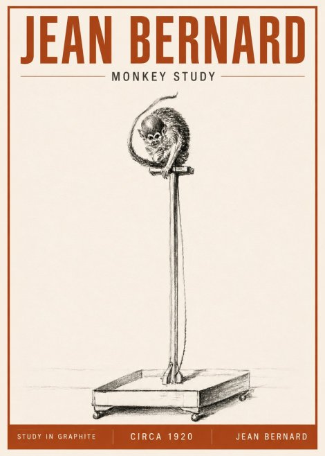 Jean Bernard Monkey Study No5 - Plakat