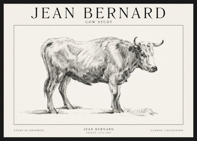 Jean Bernard Cow Study No1 - Plakat