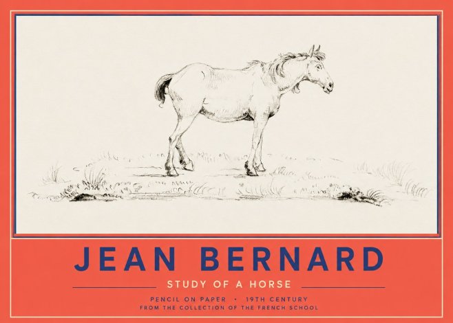 Jean Bernard Study of a Horse IV No2 - Plakat